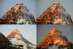 21 First Rays Of Sunrise Changes To Bright Orange On Mount Assiniboine From Lake Magog.jpg